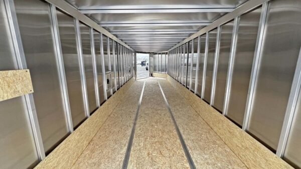 2024 E-Z Hauler 7×24 Aluminum 4-Place Drive In/Out w/Tapered Ramps, Rear Canopy - Image 14