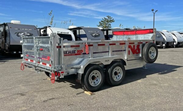 2024 N&N Trailers 7x14 14K Galvanized Hydraulic Dump w/Ramps, 2-Way Spreader Gate, Tarp Kit - Image 11