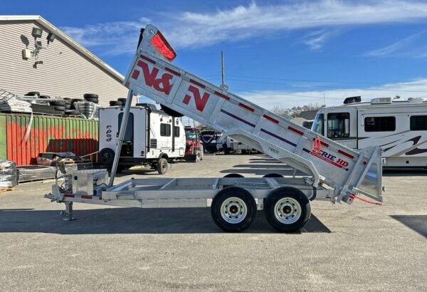 2024 N&N Trailers 7x14 14K Galvanized Hydraulic Dump w/Ramps, 2-Way Spreader Gate, Tarp Kit - Image 7
